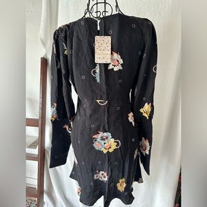 Free People Women's Date Night Mini, size 0, Flower & Black